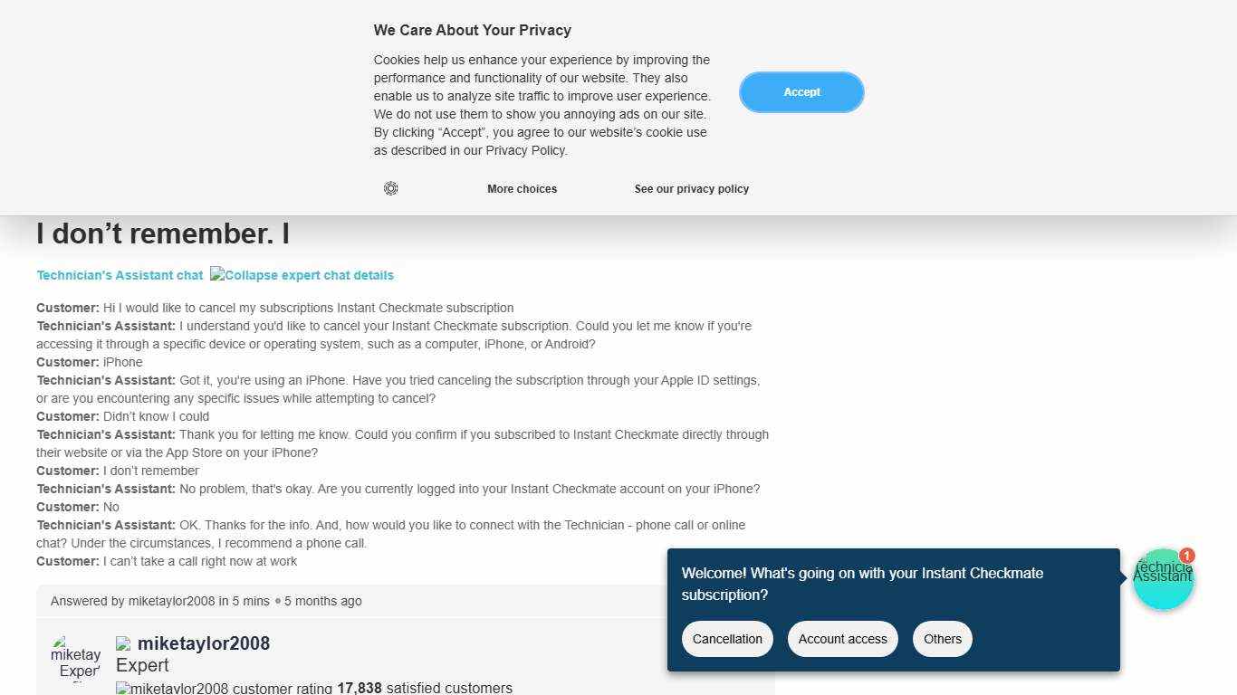 How to Cancel Instant Checkmate Subscription on iPhone - FAQ